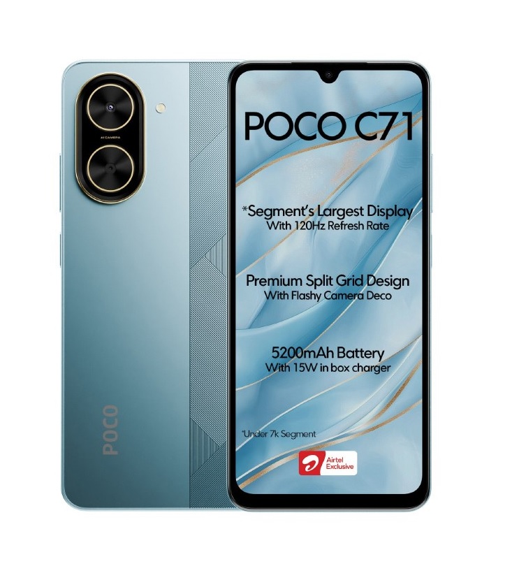 گوشی موبایل شیائومی مدل Poco C71 دو سیم کارت ظرفیت 128 گیگابایت و رم 4 گیگابایت